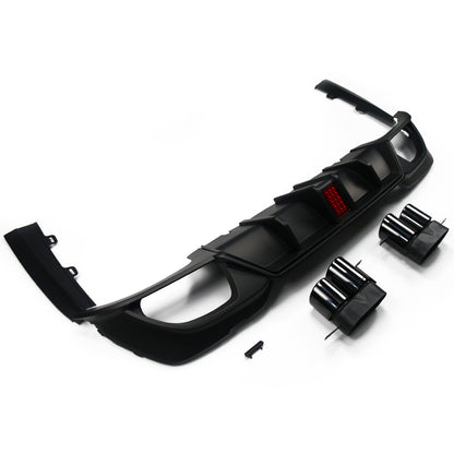 Heckstoßstange Diffusor Matt Schwarz LED passend für BMW 3er G20 G21 2019-2022