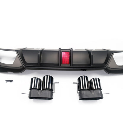 Heckstoßstange Diffusor Matt Schwarz LED passend für BMW 3er G20 G21 2019-2022