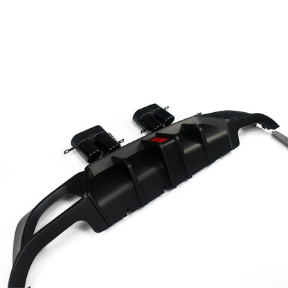 Heckstoßstange Diffusor Matt Schwarz LED passend für BMW 3er G20 G21 2019-2022