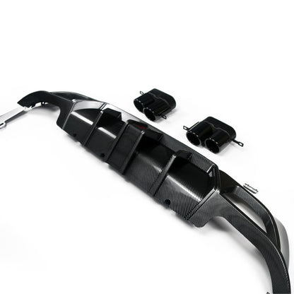 Heckdiffusor Carbon-Optik + LED passend für BMW 3er G20 G21 2019-2022