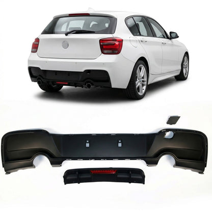 Heckstoßstange Diffusor Matt Schwarz LED passend für BMW 1er F20 F21 2011-2015