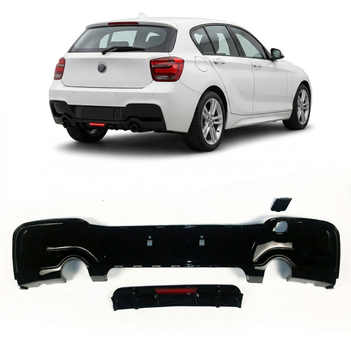 Heckdiffusor Hochglanz Schwarz LED passend für BMW 1er F20 F21 2011-2015