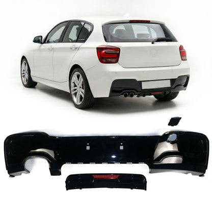 Heckdiffusor Hochglanz Schwarz + LED passend für BMW 1er F20 F21 2011-2015