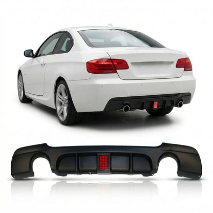 Heckstoßstange Diffusor Matt Schwarz LED passend für BMW 3er E92 E93 2006-2013