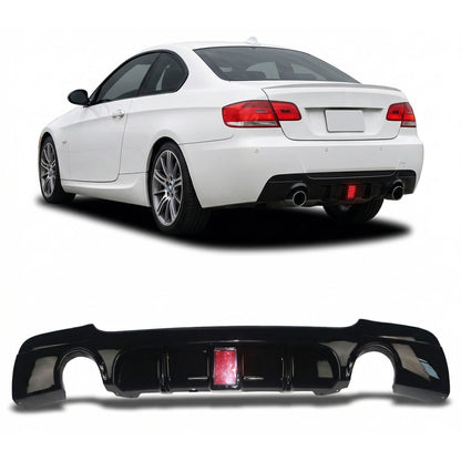 Heckstoßstange Diffusor Hochglanz Schwarz LED passend für BMW 3er E92 E93 2006-2013