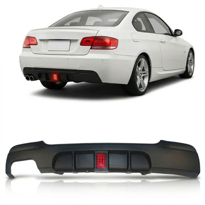 Heckstoßstange Diffusor Matt Schwarz LED passend für BMW 3er E92 E93 2006-2013