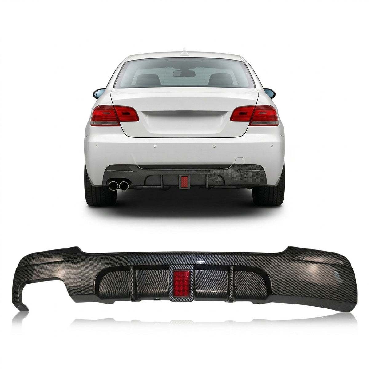Heckstoßstange Diffusor Carbon-Optik LED passend für BMW 3er E92 E93 2006-2013