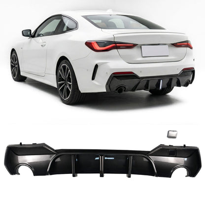 Heckstoßstange Diffusor Carbon-Optik mit LED passend für BMW 4er G22 G23 2021-2024
