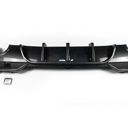 Heckstoßstange Diffusor Carbon-Optik mit LED passend für BMW 4er G22 G23 2021-2024