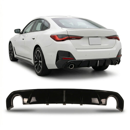 Heckstoßstange Diffusor Hochglanz Schwarz LED passend für BMW 4er G26 2021-heute