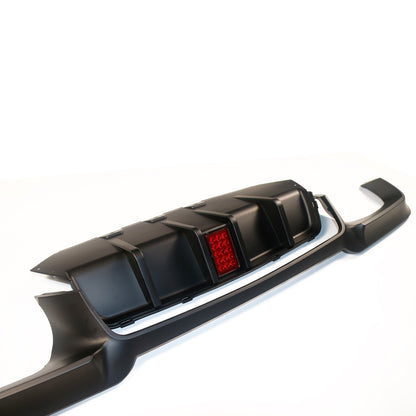 Heckstoßstange Diffusor Matt Schwarz LED passend für BMW 5er F10 2010-2017