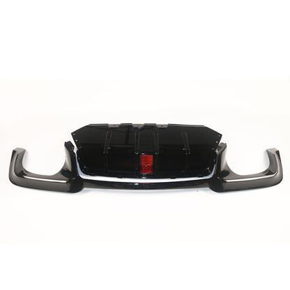 Heckstoßstange Diffusor Hochglanz Schwarz mit LED passend für BMW 5er F10 Limousine 2010-2017