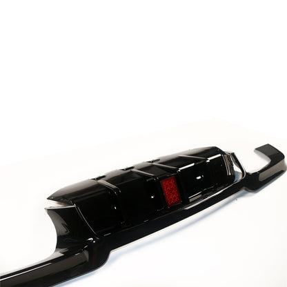 Heckstoßstange Diffusor Hochglanz Schwarz mit LED passend für BMW 5er F10 Limousine 2010-2017