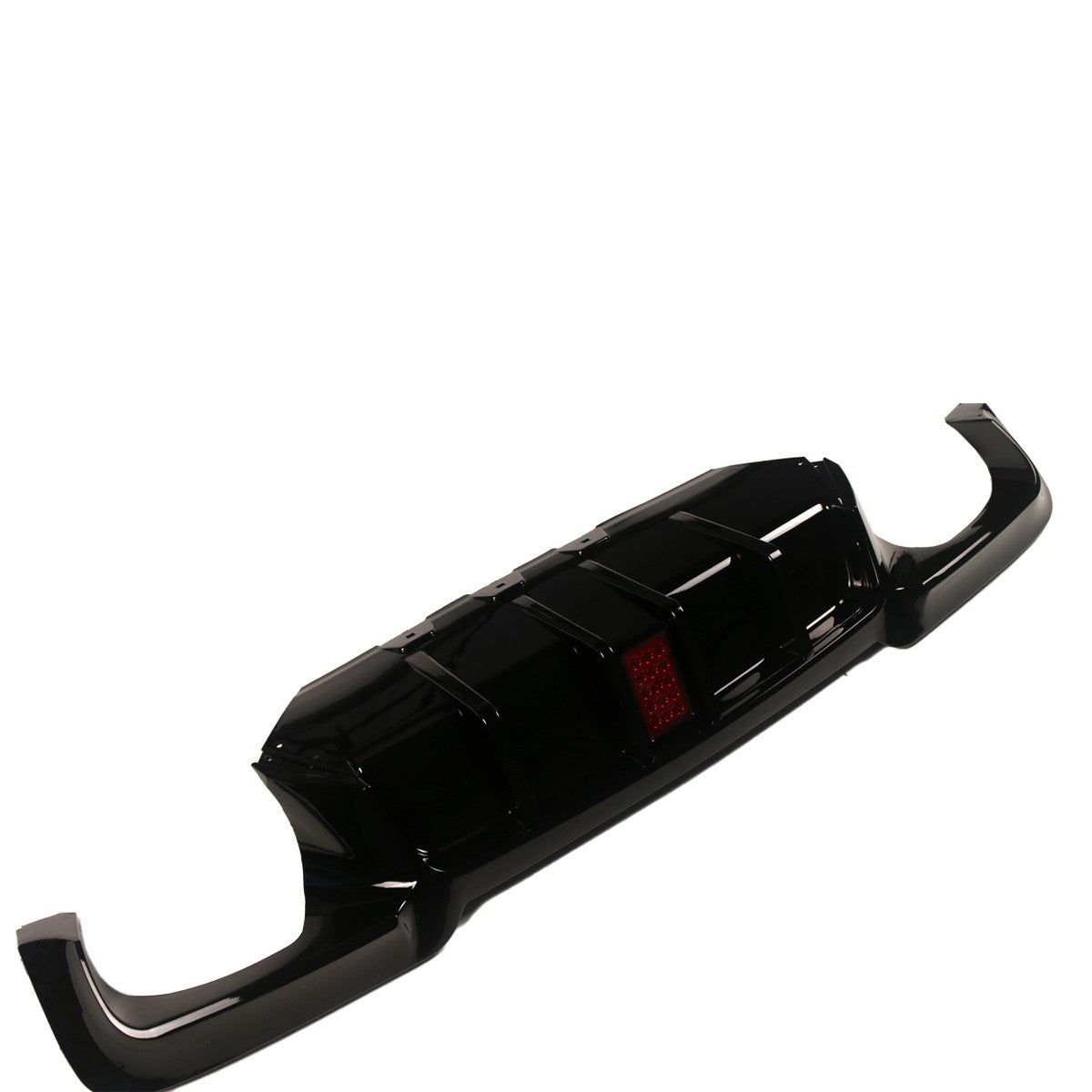 Heckstoßstange Diffusor Hochglanz Schwarz mit LED passend für BMW 5er F10 Limousine 2010-2017