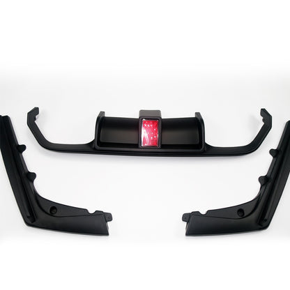 Heckstoßstange Diffusor Matt Schwarz LED passend für BMW M3 F80 M4 F82 F83 2013-2019