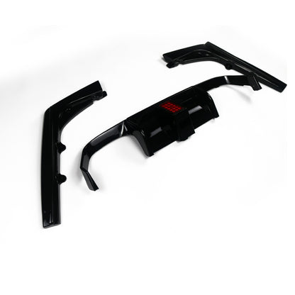 Heckstoßstange Diffusor Hochglanz Schwarz LED passend für BMW M3 F80 M4 F82 F83