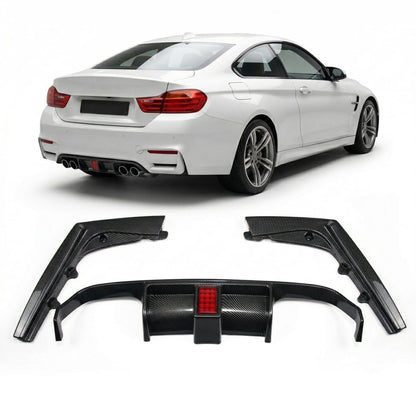 Heckstoßstange Diffusor Carbon-Optik LED passend für BMW M3 F80 M4 F82 F83 2013-2019