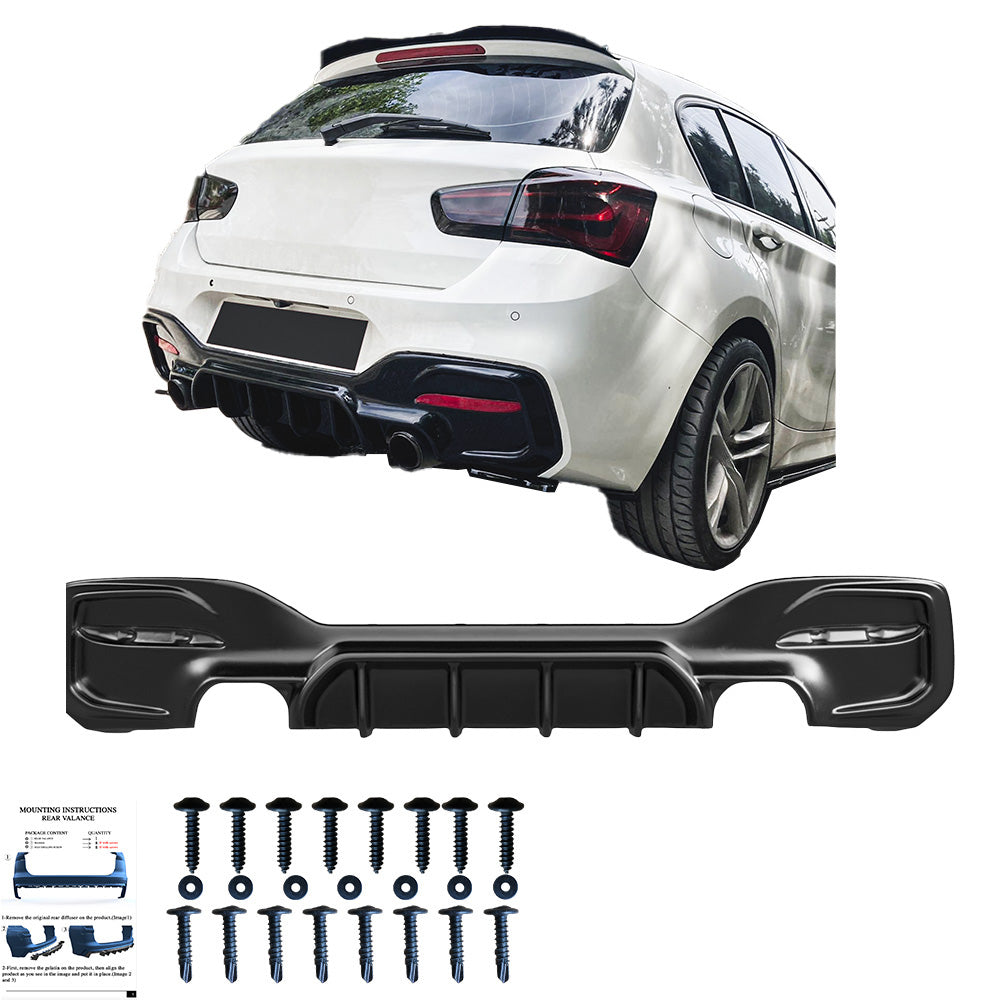 Heckstoßstange Diffusor Hochglanz Schwarz passend für BMW 1er F20 / F21 Facelift 2015-2019