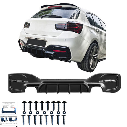 Heckstoßstange Diffusor Hochglanz Schwarz passend für BMW 1er F20 / F21 Facelift 2015-2019