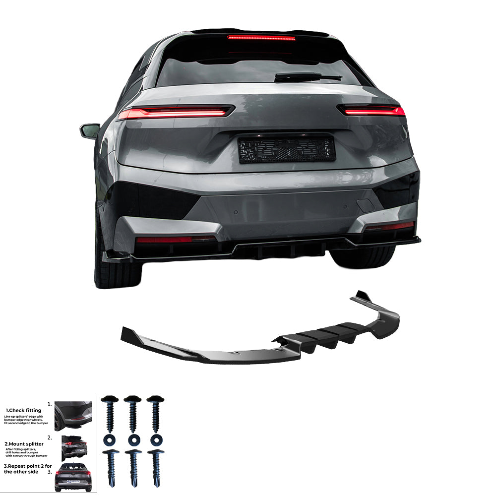 Heckstoßstange Mitteldiffusor Splitter Hochglanz Schwarz passend für BMW iX M-Pack i20 2021+