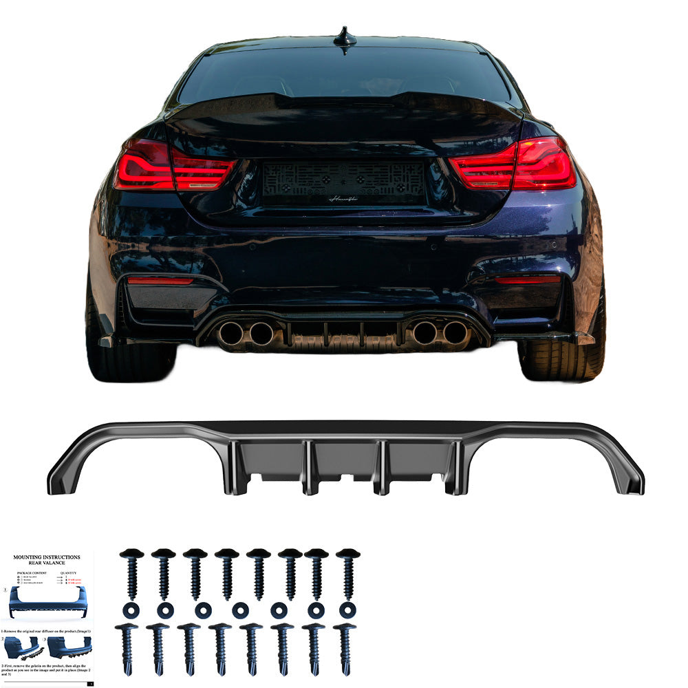 RV21.031 - Heckdiffusor passend für BMW M4 F82 2014-2021 Hochglanz Schwarz