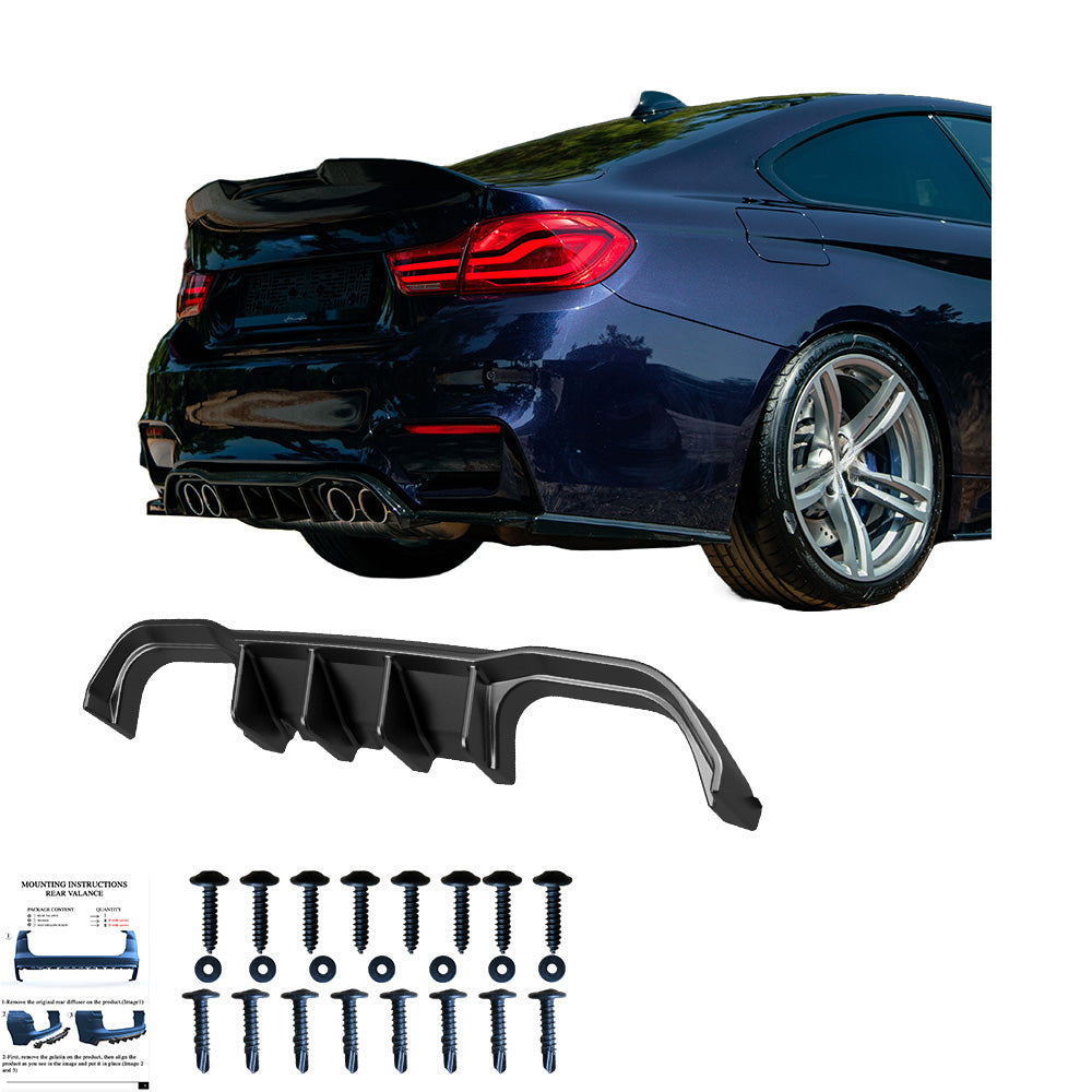 RV21.031 - Heckdiffusor passend für BMW M4 F82 2014-2021 Hochglanz Schwarz