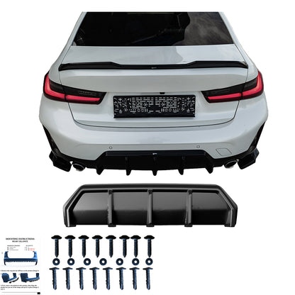 Heckstoßstange Diffusor passend für BMW 3er M-Pack G20/G21 Facelift 2022+ Hochglanz Schwarz