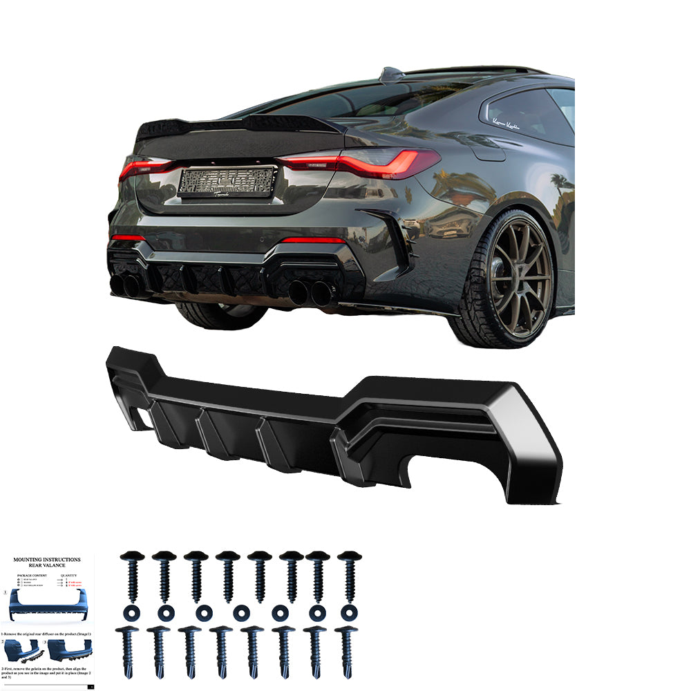 Heckdiffusor passend für BMW 4er G22 M-Paket / M440i 2020+ Hochglanz Schwarz