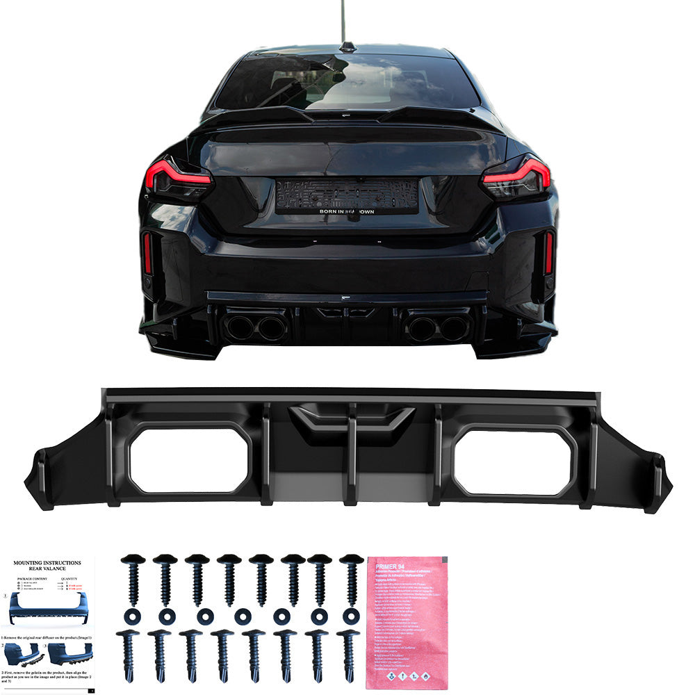 RV21.040 - Heckschürze passend für BMW M2 G87 2023+ Hochglanz Schwarz