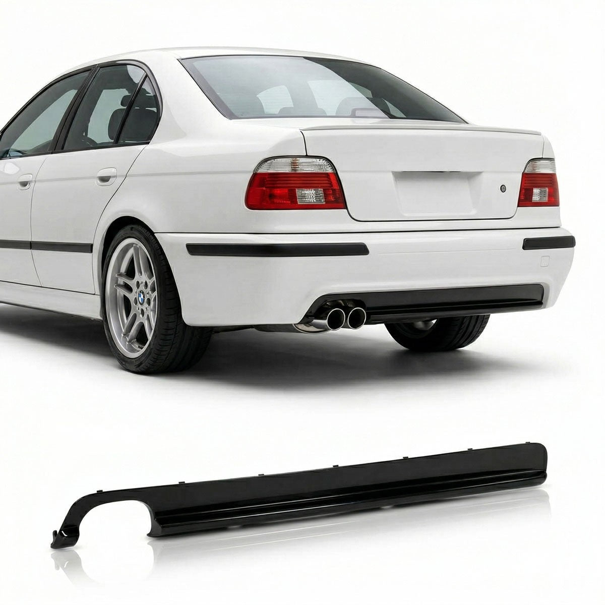 Heckstoßstange Diffusor Hochglanz Schwarz passend für BMW 5er E39 1995-2003