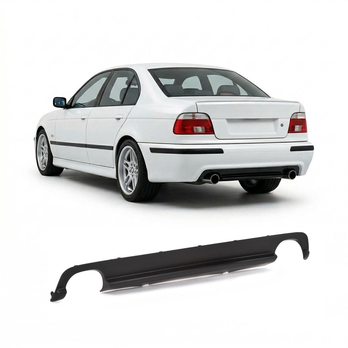 Heckstoßstange Diffusor Hochglanz Schwarz passend für BMW 5er E39 1995-2003