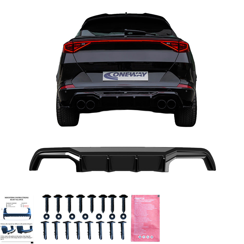 Heckdiffusor passend für CUPRA Formentor Mk1 / Mk1 Facelift 2020+ v2 Hochglanz Schwarz