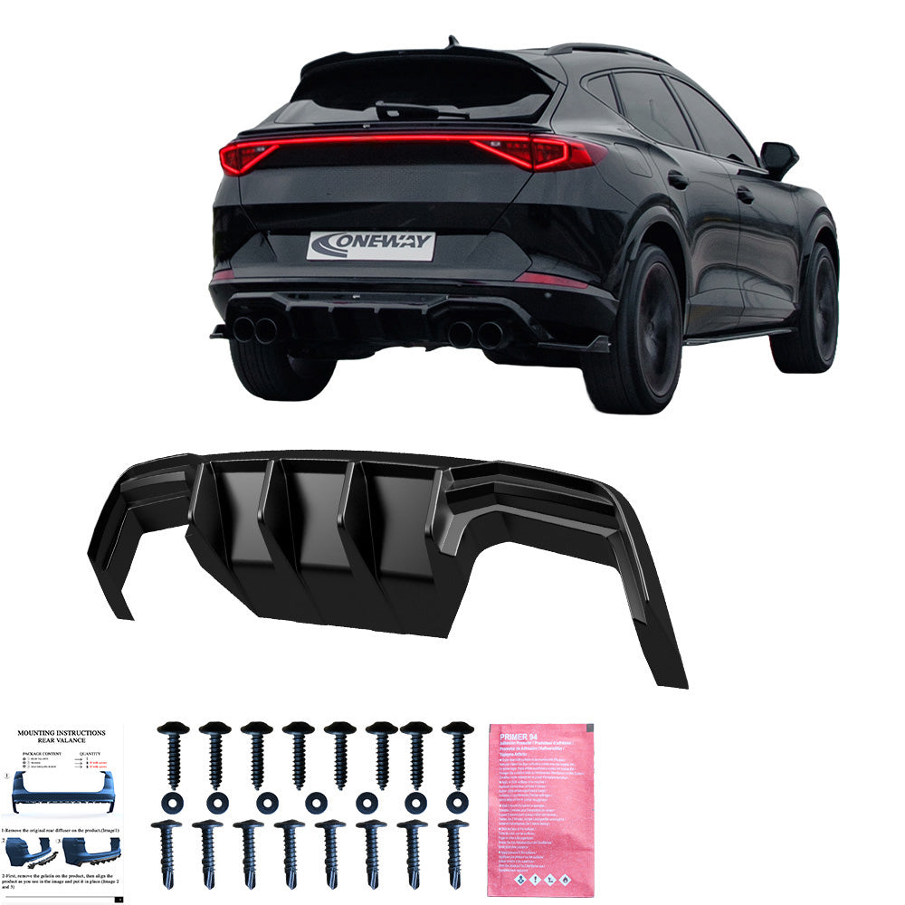 Heckdiffusor passend für CUPRA Formentor Mk1 / Mk1 Facelift 2020+ v2 Hochglanz Schwarz