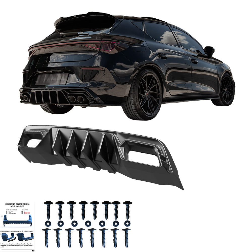 Heckdiffusor passend für CUPRA Leon Mk1 / Mk1 Facelift 2020+ Hochglanz Schwarz