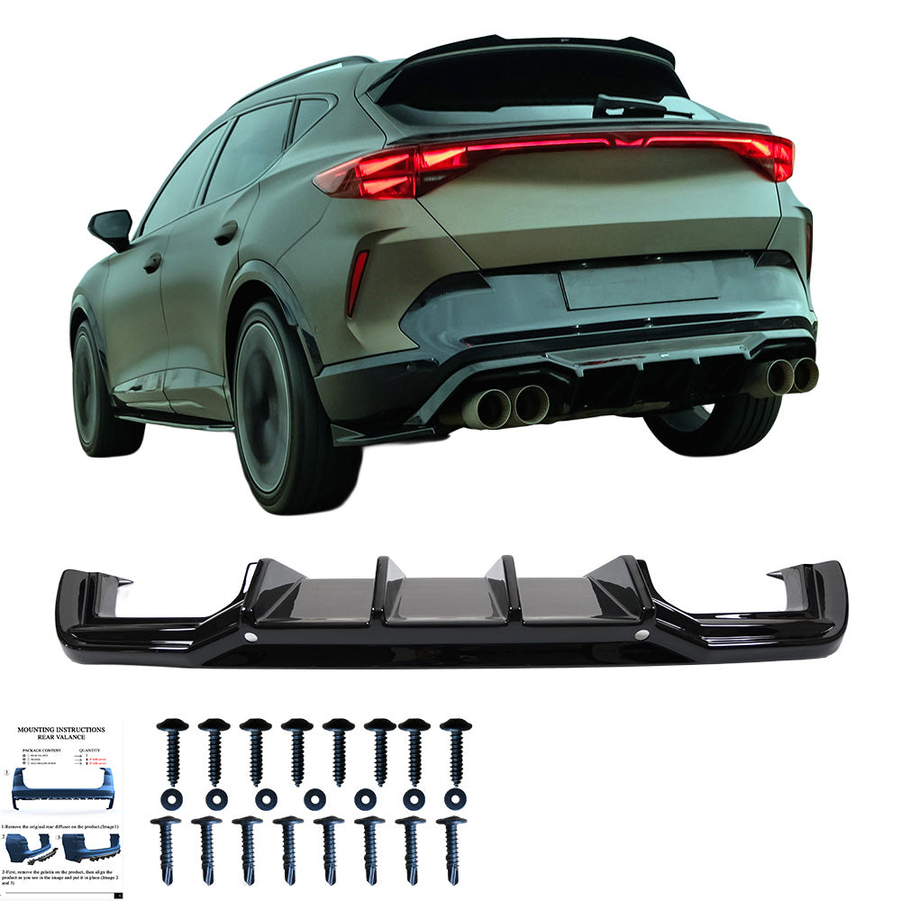 Heckdiffusor passend für CUPRA Formentor Mk1 Facelift 2024+ v2 Hochglanz Schwarz