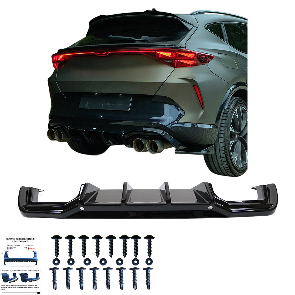 Heckdiffusor passend für CUPRA Formentor Mk1 Facelift 2024+ v2 Hochglanz Schwarz