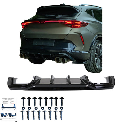 Heckdiffusor passend für CUPRA Formentor Mk1 Facelift 2024+ v2 Hochglanz Schwarz