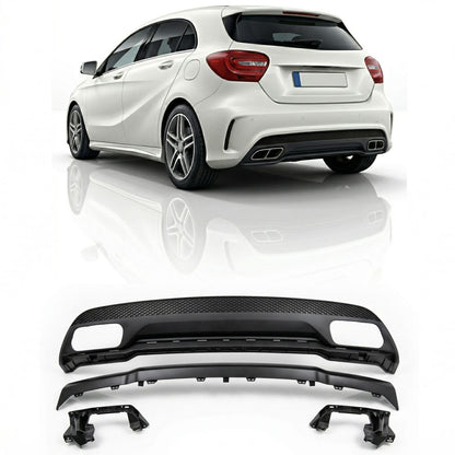 Heckstoßstange Diffusor Matt Schwarz passend für Mercedes A-Klasse W176 2012-2015