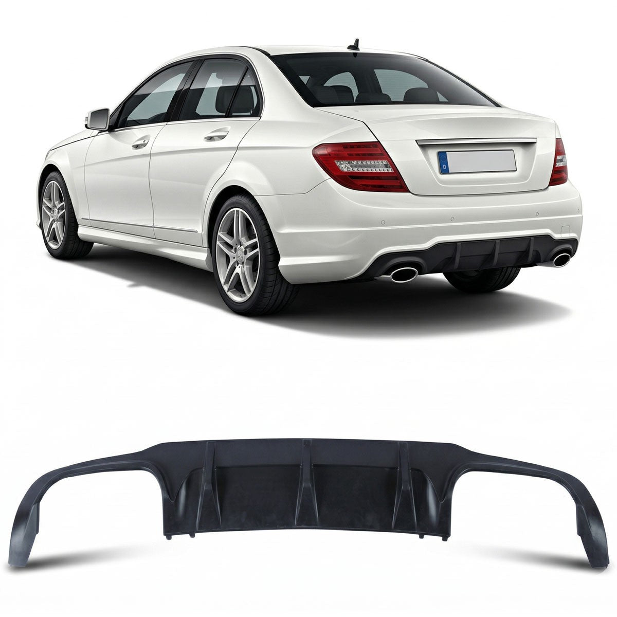 Heckstoßstange Diffusor passend für Mercedes C-Klasse W204 Limousine Coupe 2011-2015