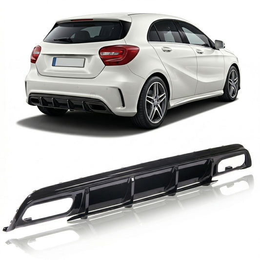 Heckstoßstange Diffusor Hochglanz Schwarz passend für Mercedes A-Klasse W176 2013-2015