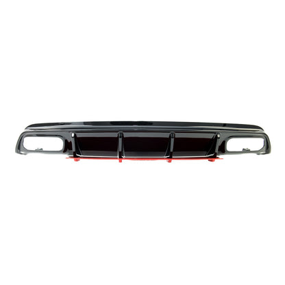 Heckstoßstange Diffusor Hochglanz Schwarz & Rot passend für Mercedes A-Klasse W176 2016-2018
