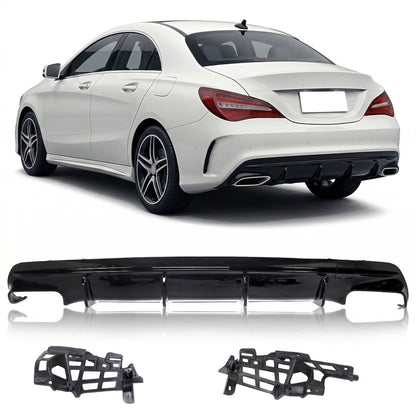 Heckdiffusor Hochglanz Schwarz passend für Mercedes CLA C117 X117 2016-2018