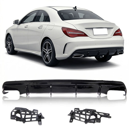 Heckdiffusor Hochglanz Schwarz passend für Mercedes CLA C117 X117 2016-2018