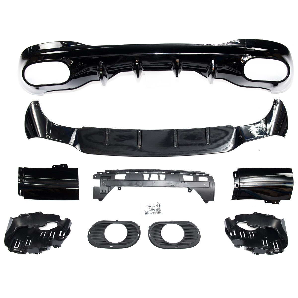 Heckstoßstange Diffusor Hochglanz Schwarz passend für Mercedes CLA C118 2019-2024