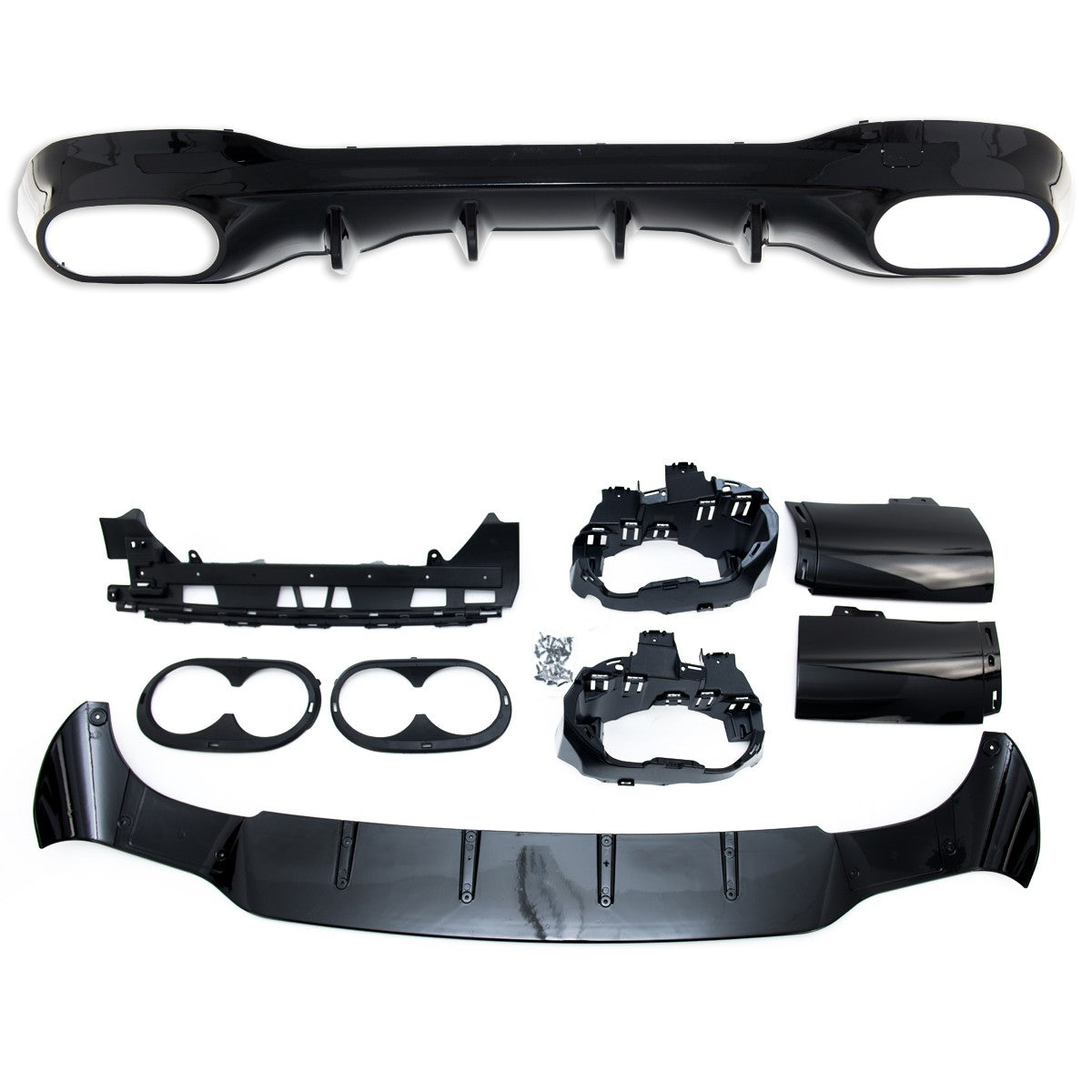 Heckstoßstange Diffusor Hochglanz Schwarz passend für Mercedes CLA C118 2019-heute