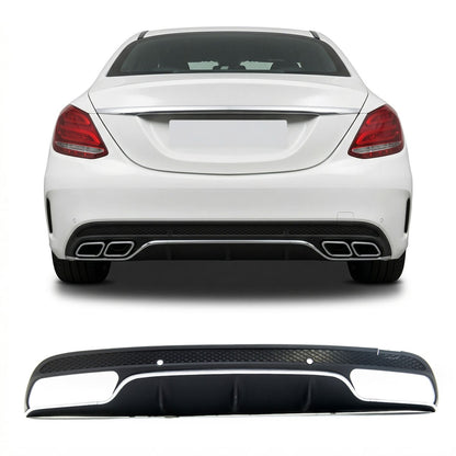 Heckdiffusor Silber passend für Mercedes C-Klasse W205 S205 2013-2021