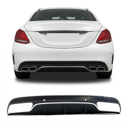 Heckdiffusor Silber passend für Mercedes C-Klasse W205 S205 2013-2021