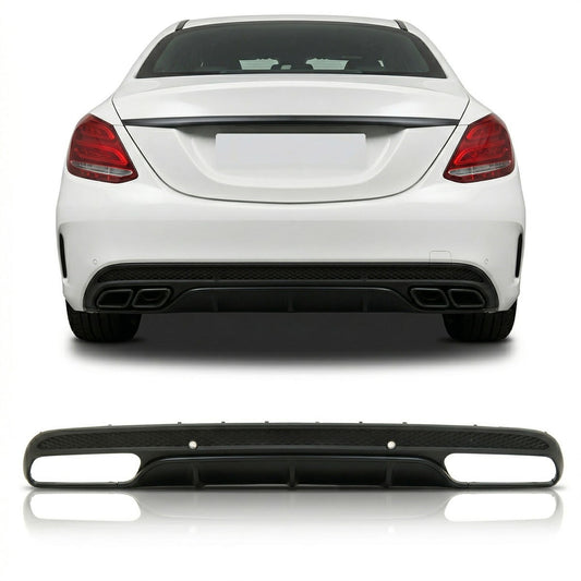 Heckdiffusor Schwarz passend für Mercedes C-Klasse W205 Limousine Kombi 2013-2018
