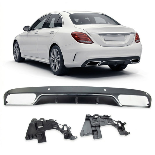 Heckspoiler Diffusor Silber passend für Mercedes C-Klasse W205 2013-2021