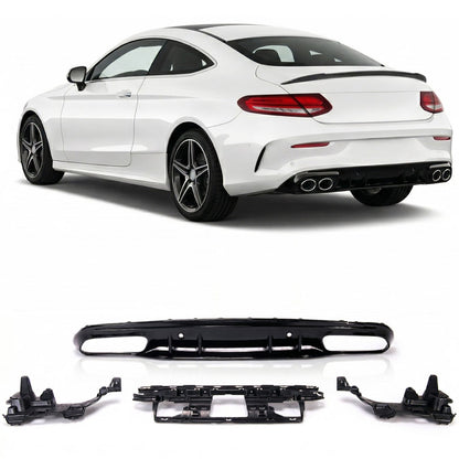Heckdiffusor Hochglanz Schwarz passend für Mercedes C-Klasse W205 2015-2021